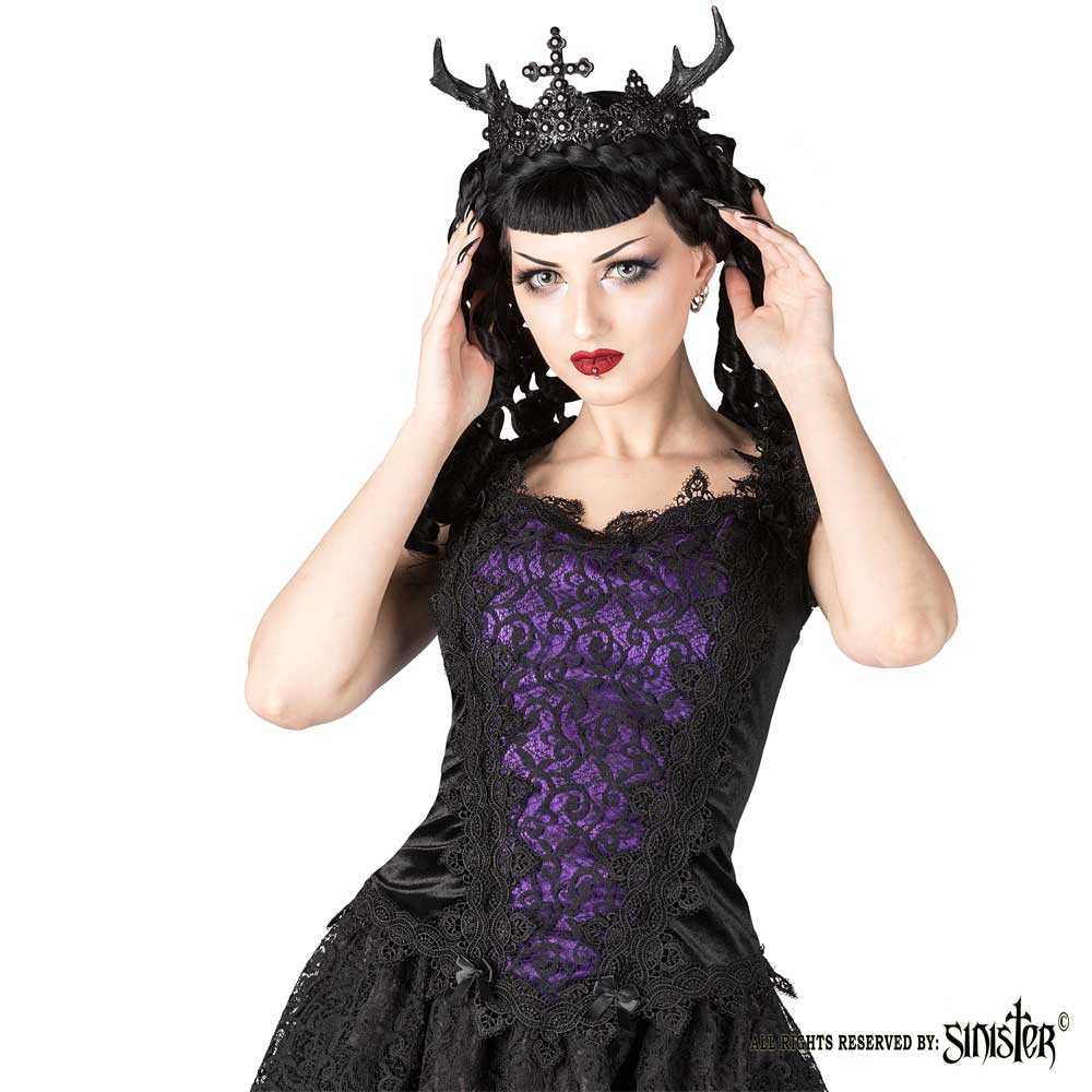 Sinister - 1056 Top - Lila/Schwarz